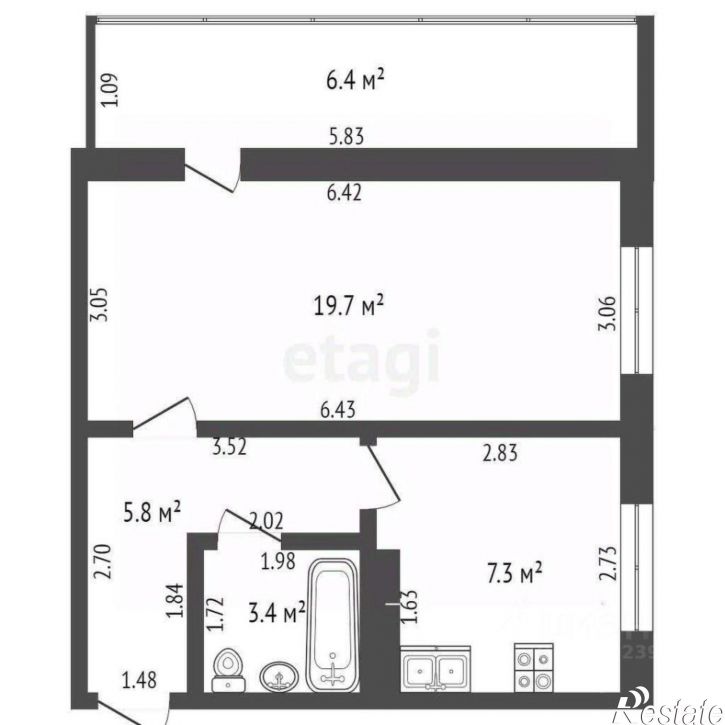 1-комн квартира улица Строителей, 12,  д. 12