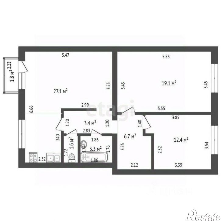 3-комн квартира Революционная улица, 9,  д. 9