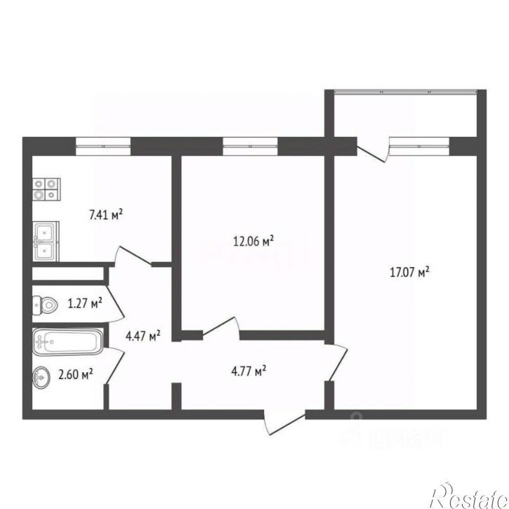 2-комн квартира