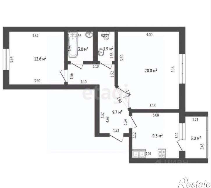 2-комн квартира