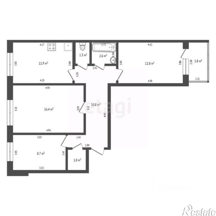 3-комн квартира улица Артёма, 135,  д. 135