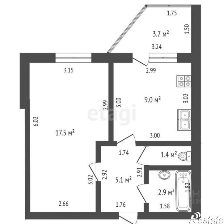 1-комн квартира улица Николаева, 18,  д. 18