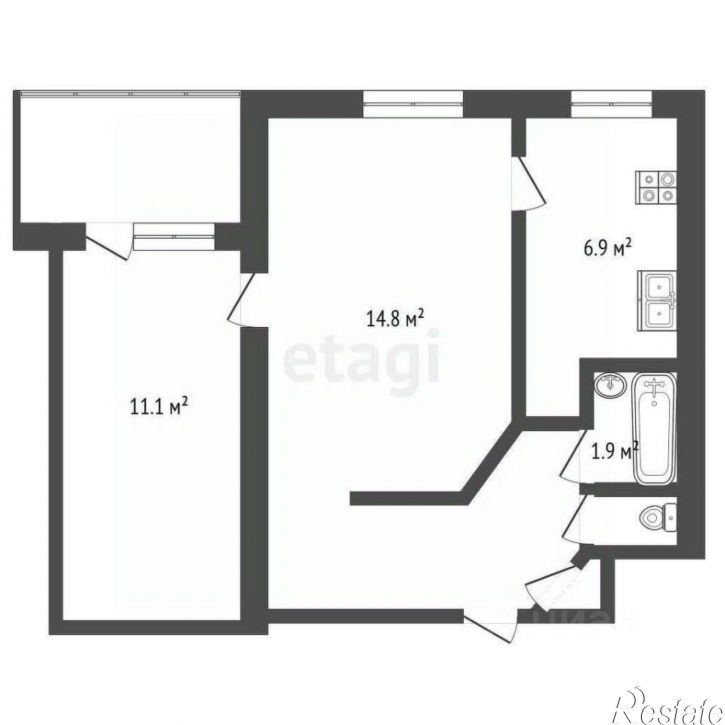 2-комн квартира