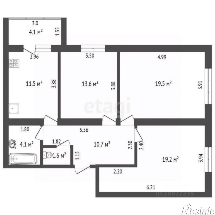 3-комн квартира улица Худайбердина, 140А,  д. 140А