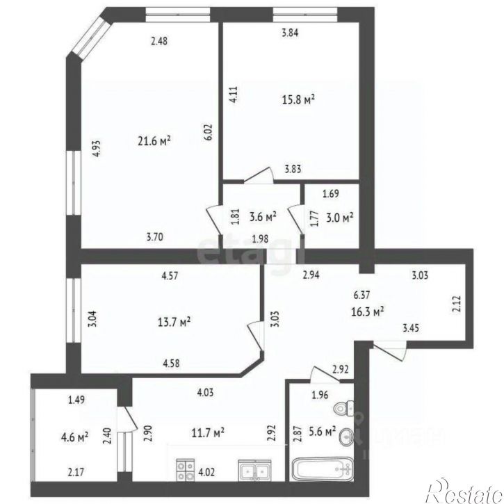 3-комн квартира улица Мира, 65А,  д. 65А