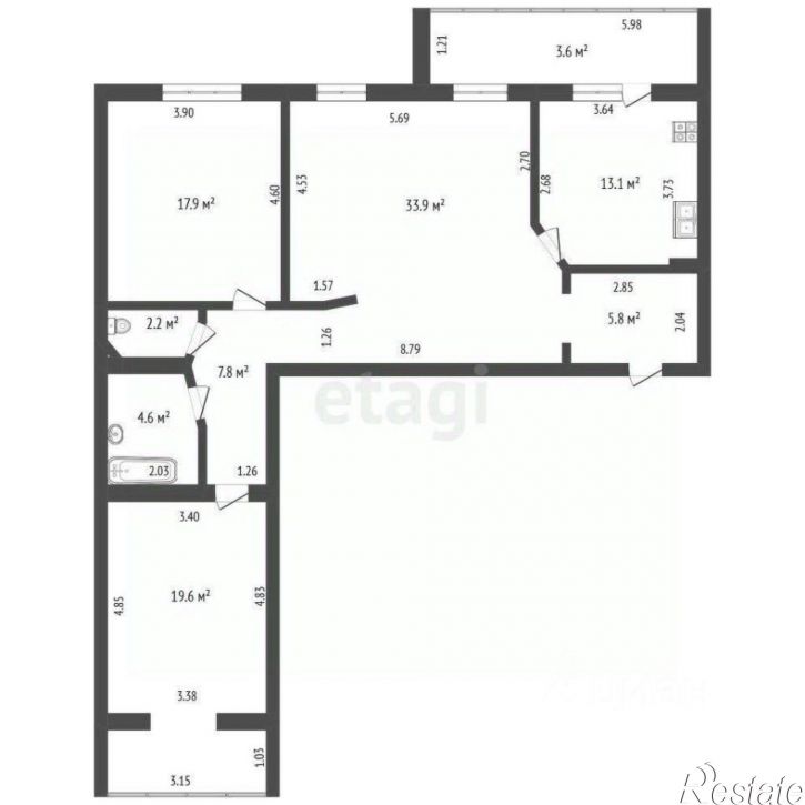 3-комн квартира улица Караная Муратова, 2,  д. 2