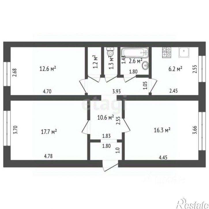 3-комн квартира улица Ломоносова, 34,  д. 34