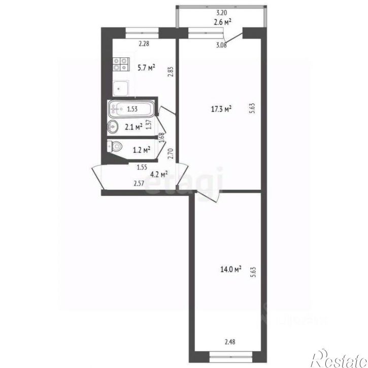 2-комн квартира улица Худайбердина, 70,  д. 70