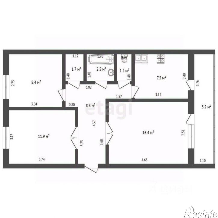 3-комн квартира улица Щербакова, 10,  д. 10