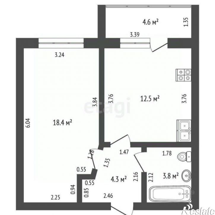 1-комн квартира улица Нагуманова, 12,  д. 12