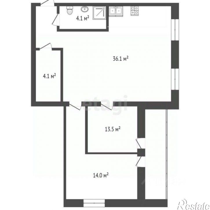 2-комн квартира