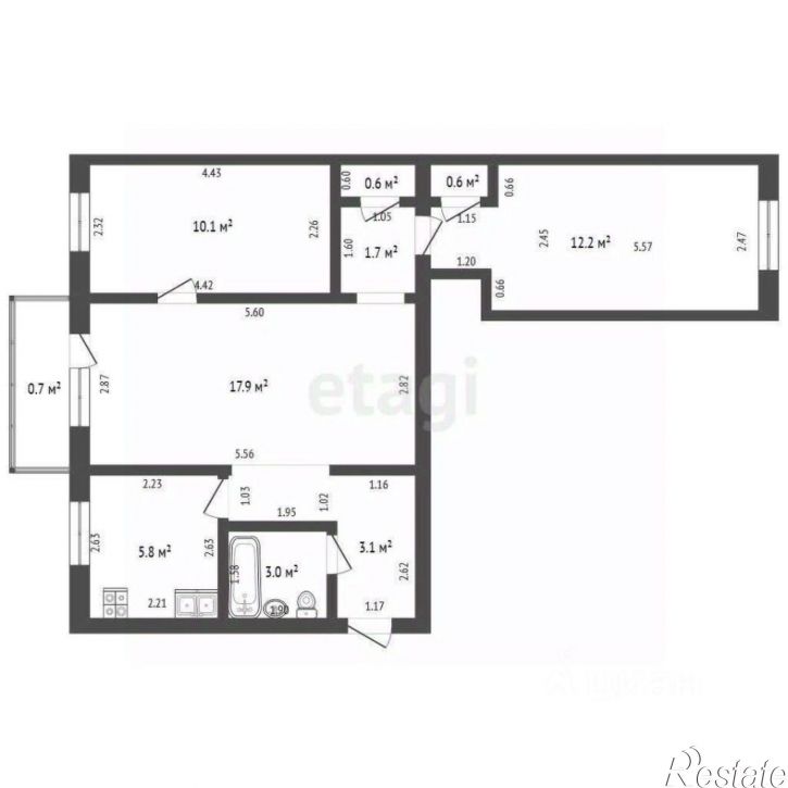 3-комн квартира улица Нахимова, 1А,  д. 1А