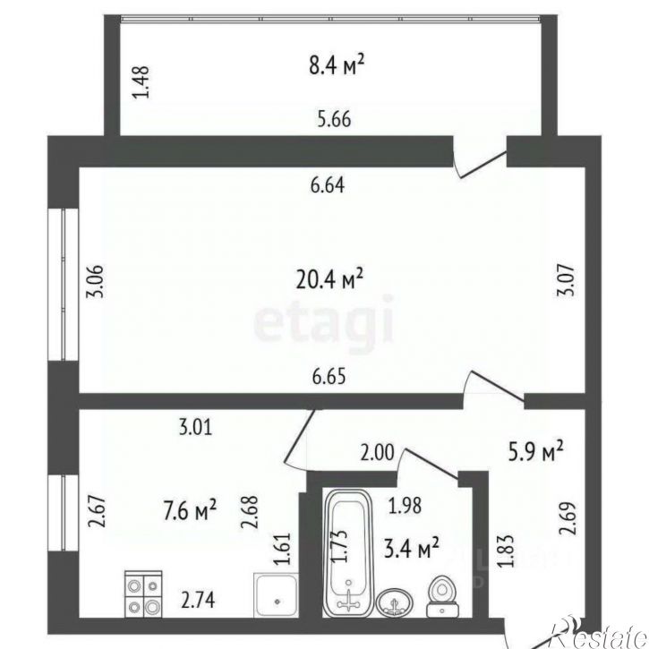 1-комн квартира улица Артёма, 21А,  д. 21А