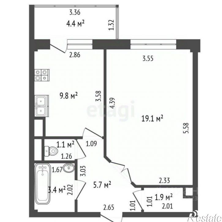 1-комн квартира улица Строителей, 63,  д. 63
