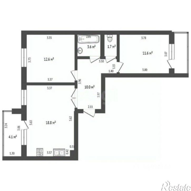 2-комн квартира проспект Октября, 99,  д. 99