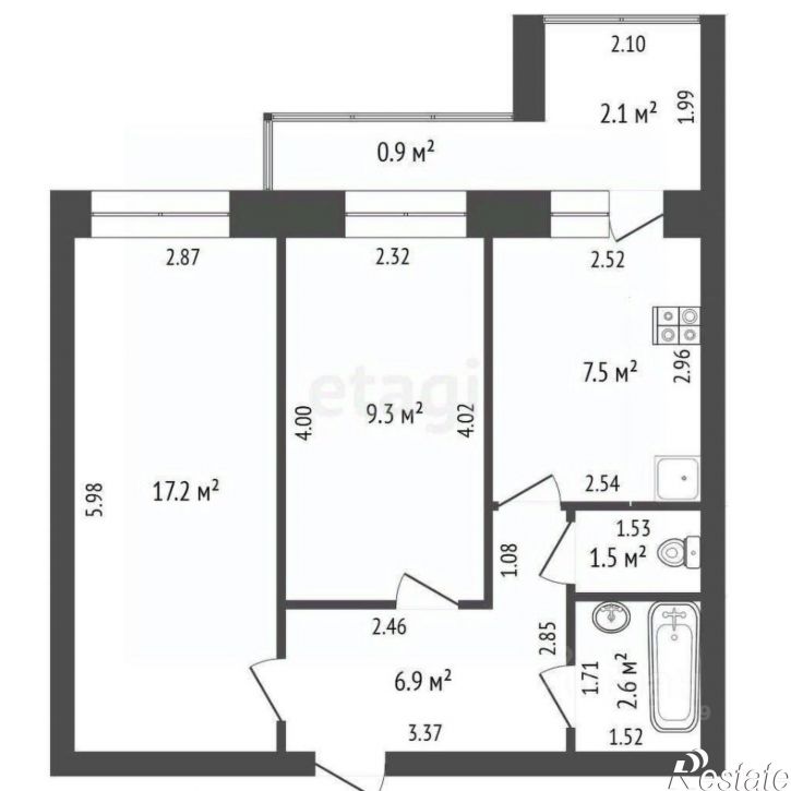 2-комн квартира улица Караная Муратова, 4,  д. 4