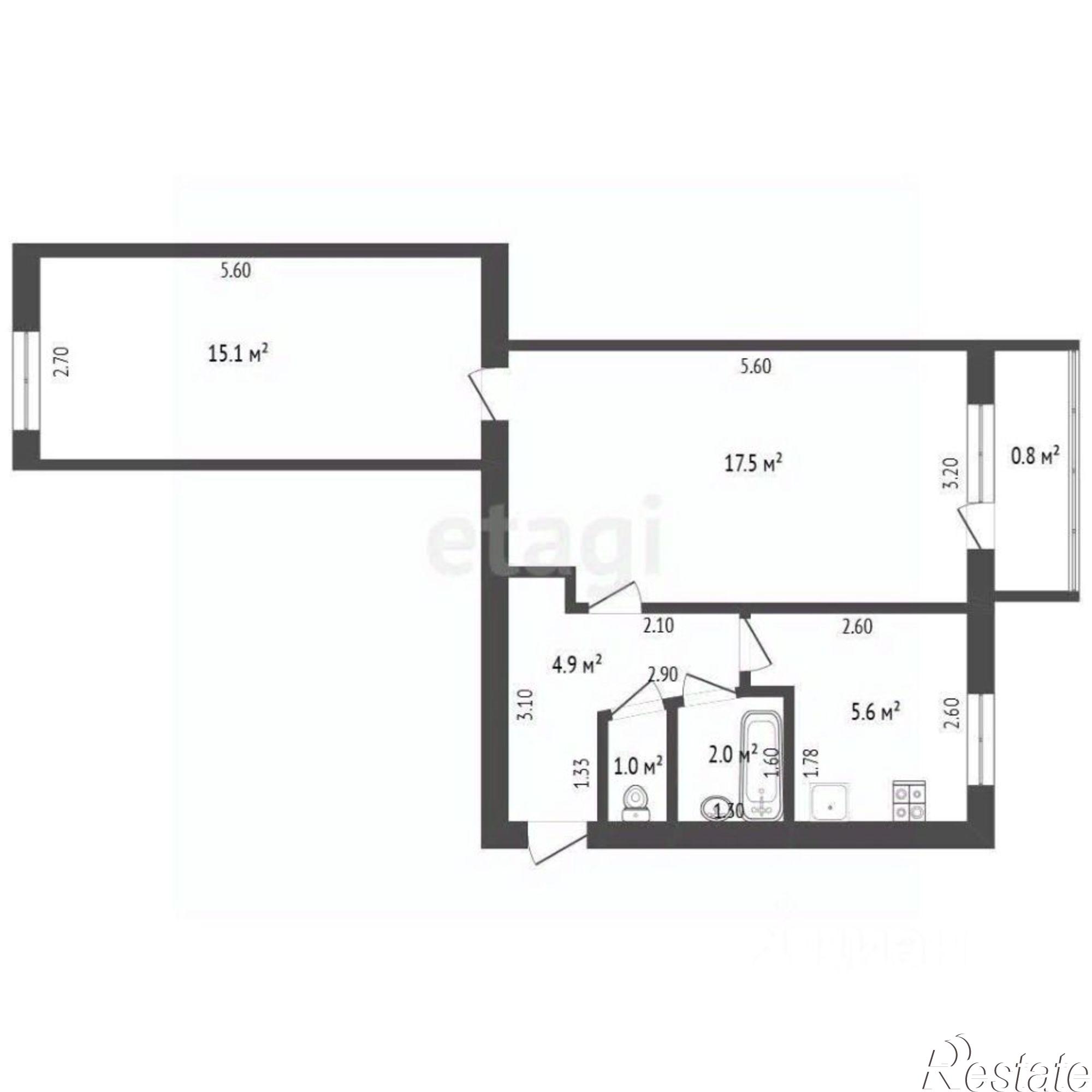 Купить квартиру за 2 700 000 рублей на улица Курчатова, 8