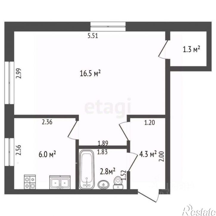 1-комн квартира