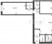 3-комн, 55кв м, этаж 2/5 улица Дружбы, 33