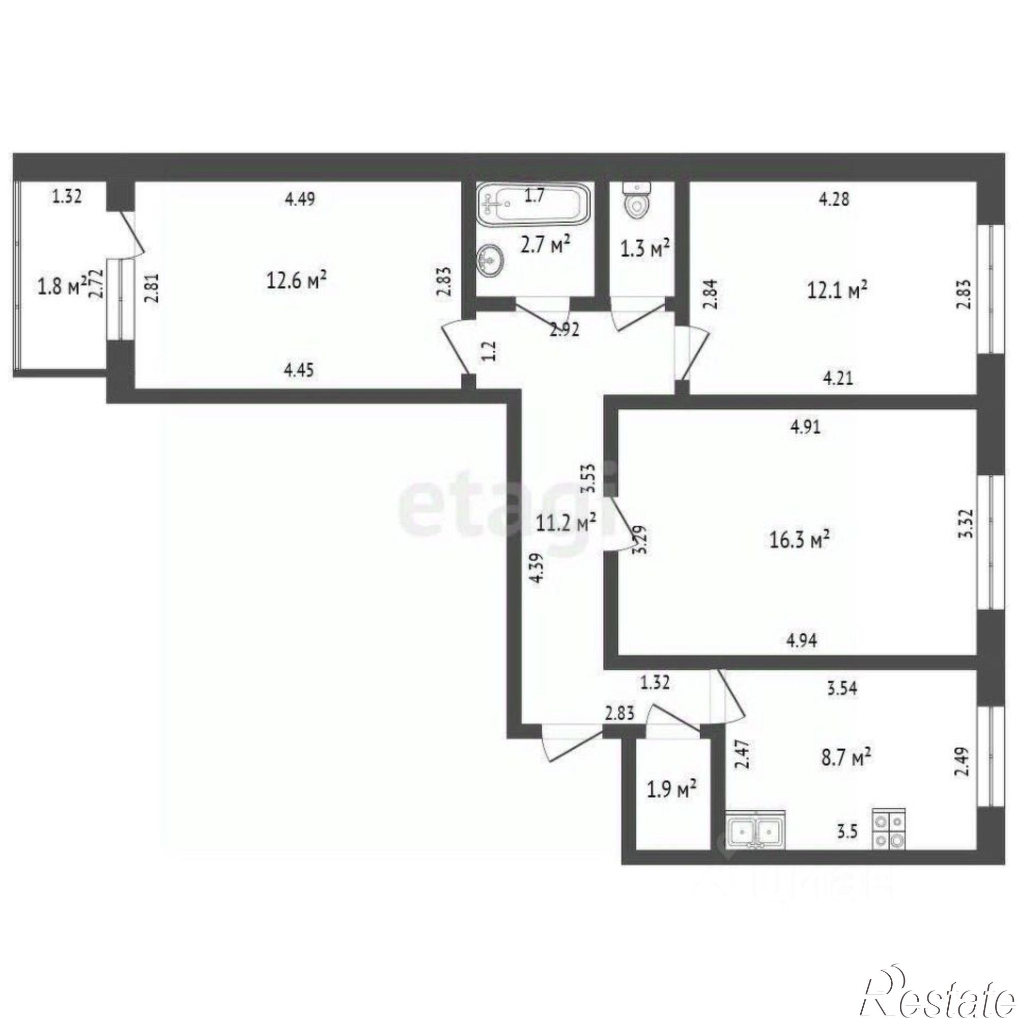 Купить квартиру за 4 800 000 рублей на Юрматинская улица, 1