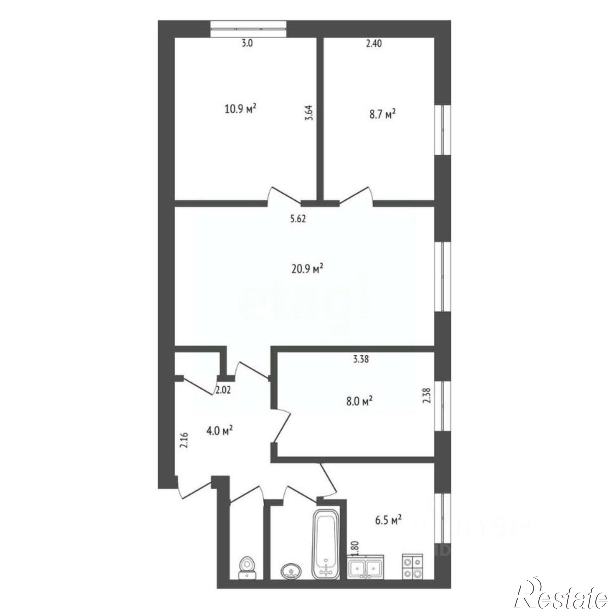 Купить квартиру за 3 300 000 рублей на ул Худайбердина, 153