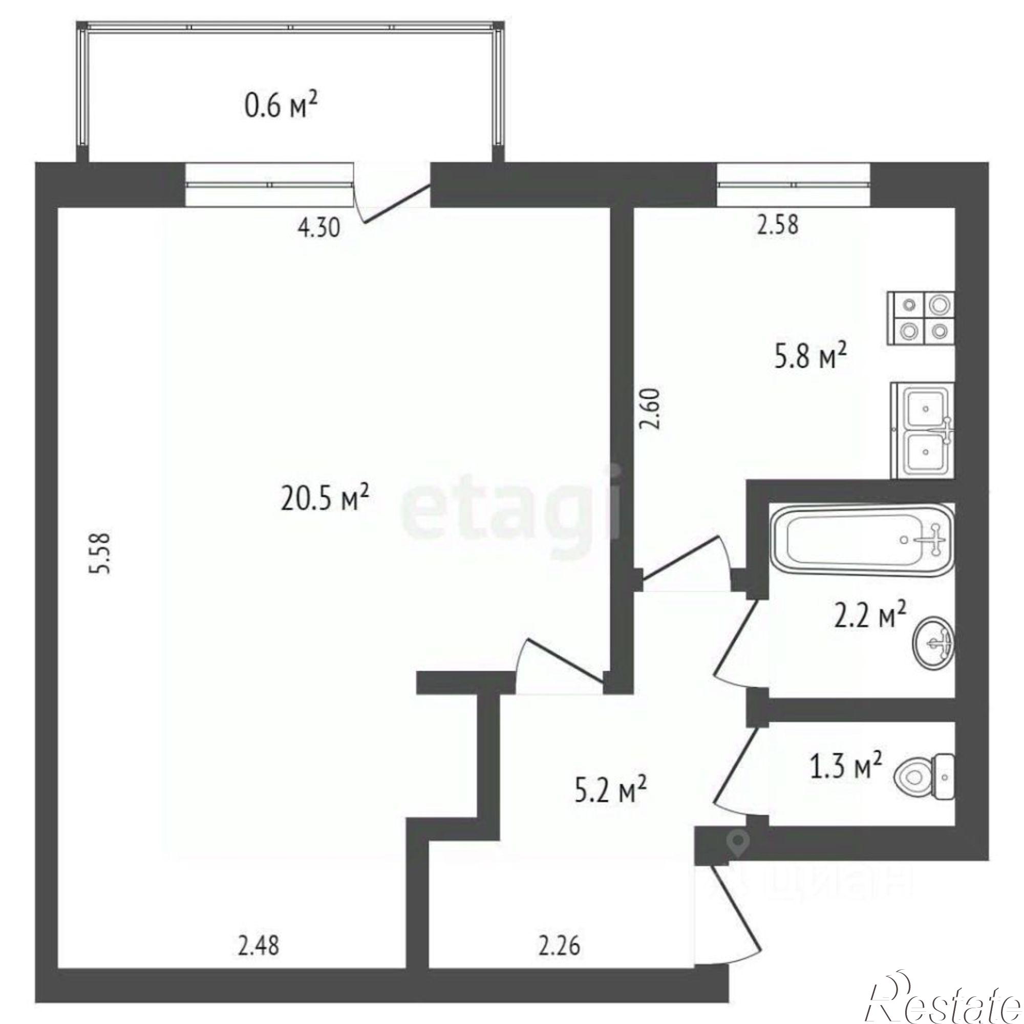 Купить квартиру за 2 800 000 рублей на улица Курчатова, 34