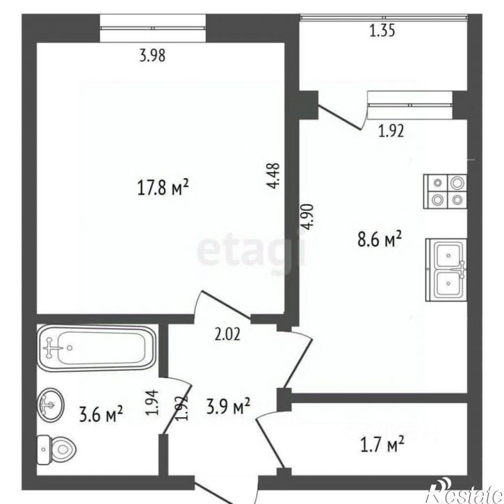 1-комн квартира улица Сазонова, 26,  д. 26