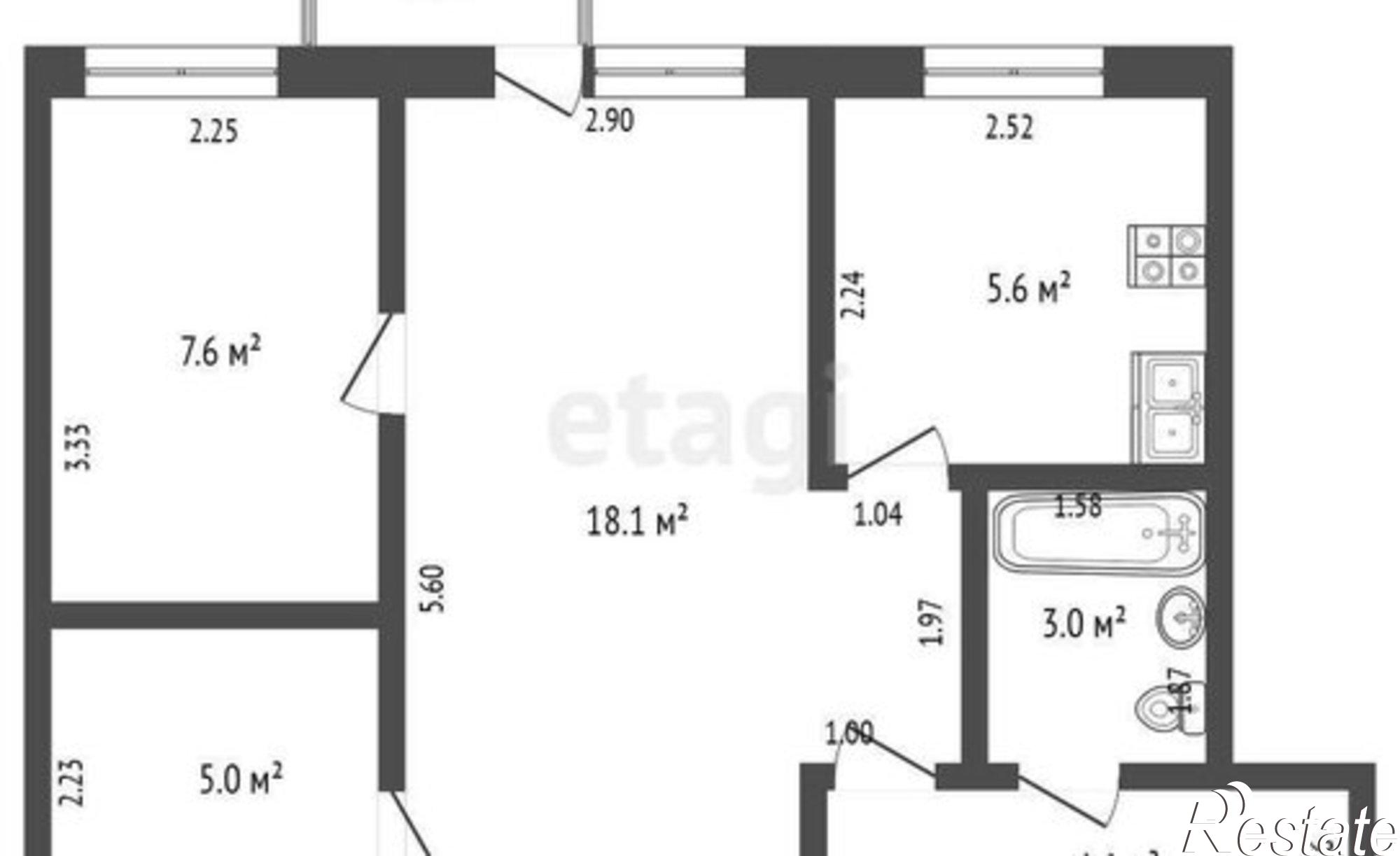 Купить квартиру за 2 330 000 рублей на ул Тукаева, 13