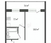 1-комн, 35кв м, этаж 2/9 ул Худайбердина, 139