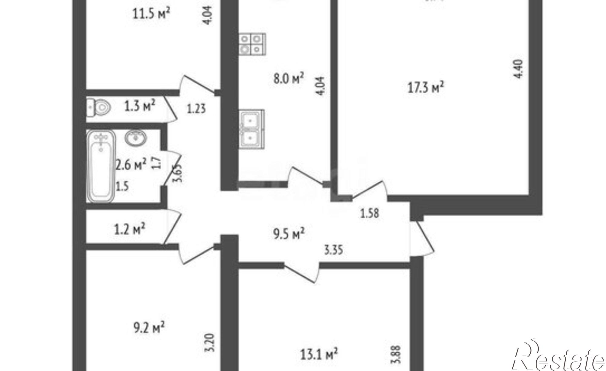 Купить квартиру за 4 590 000 рублей на улица Сазонова, 28