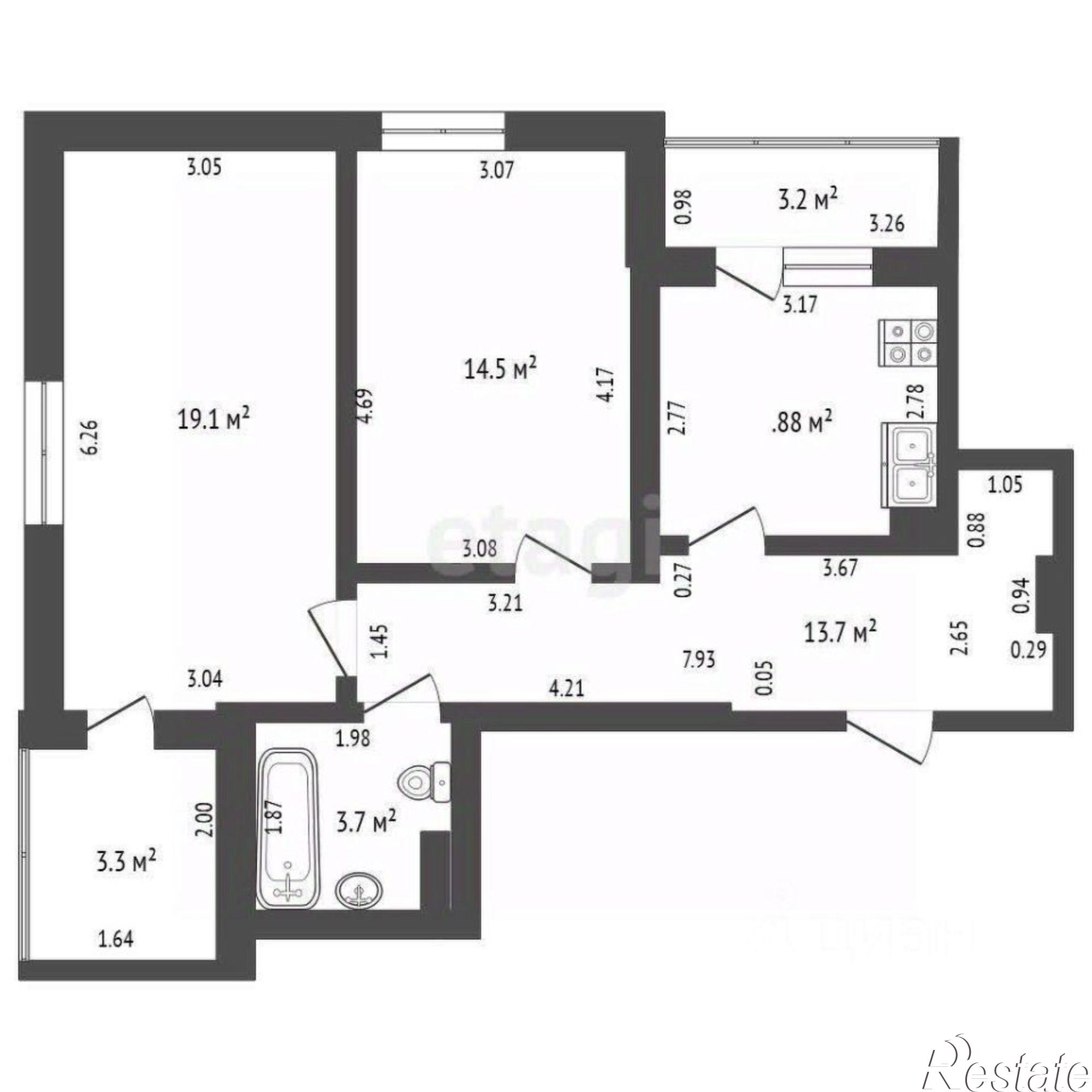 Купить квартиру за 6 550 000 рублей на проспект Октября, 85