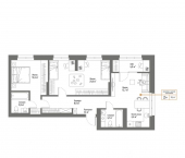 3-комн, 78 кв м, этаж 3/17 Интернациональная улица, 61