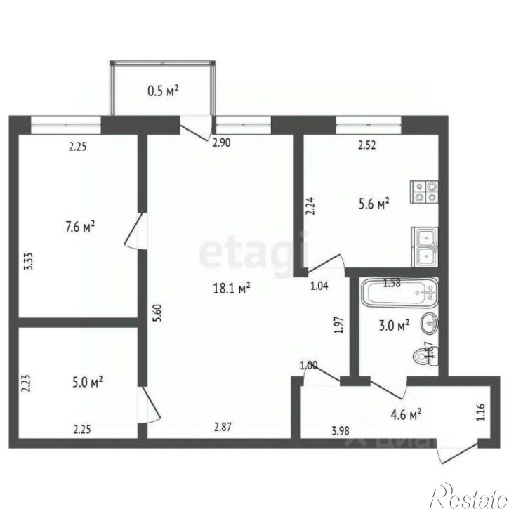 2-комн квартира ул Тукаева, 13,  д. 13