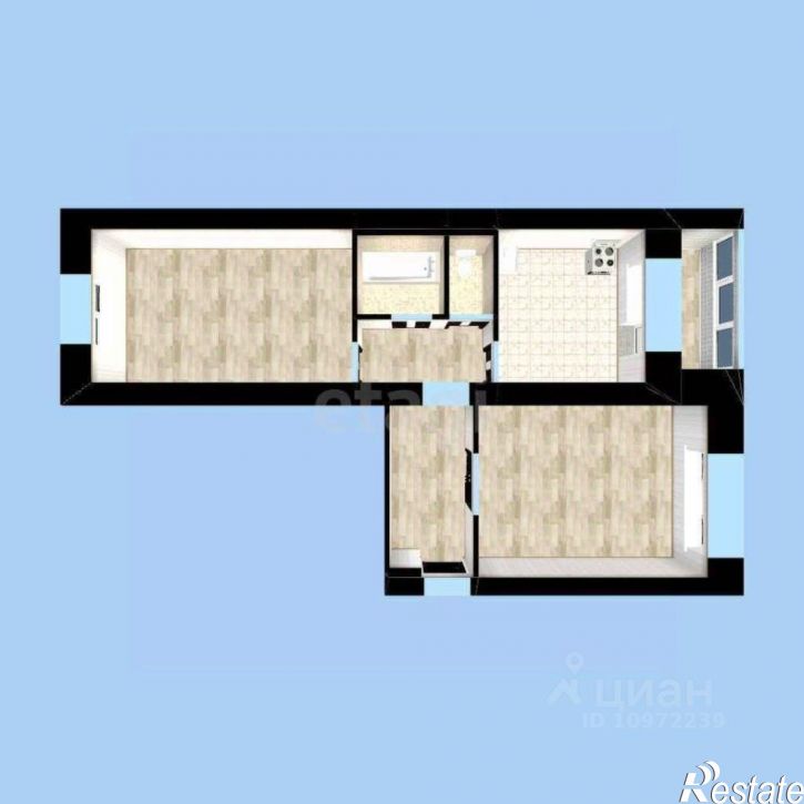 2-комн квартира улица Николаева, 4А,  д. 4А