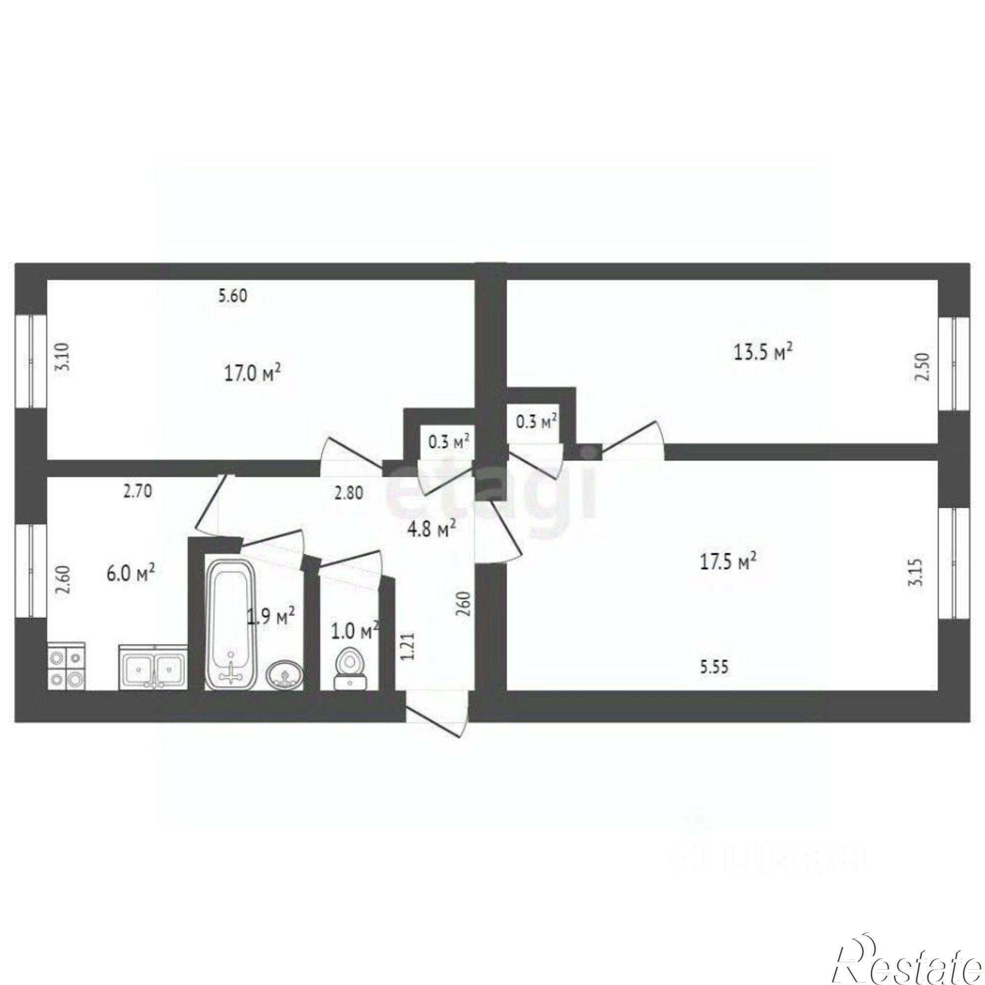 Купить квартиру за 3 530 000 рублей на ул Артема, 15