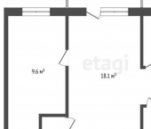 2-комн, 40кв м, этаж 4/5 пр-кт Ленина, 20
