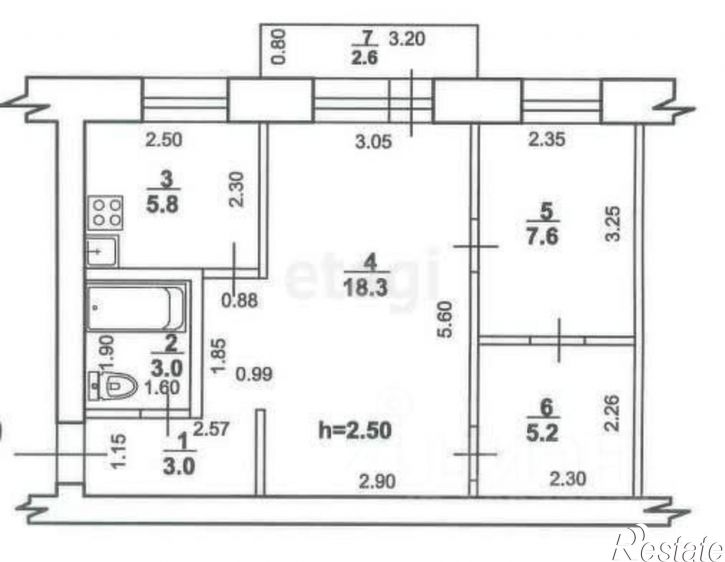 2-комн квартира проспект Ленина, 42,  д. 42