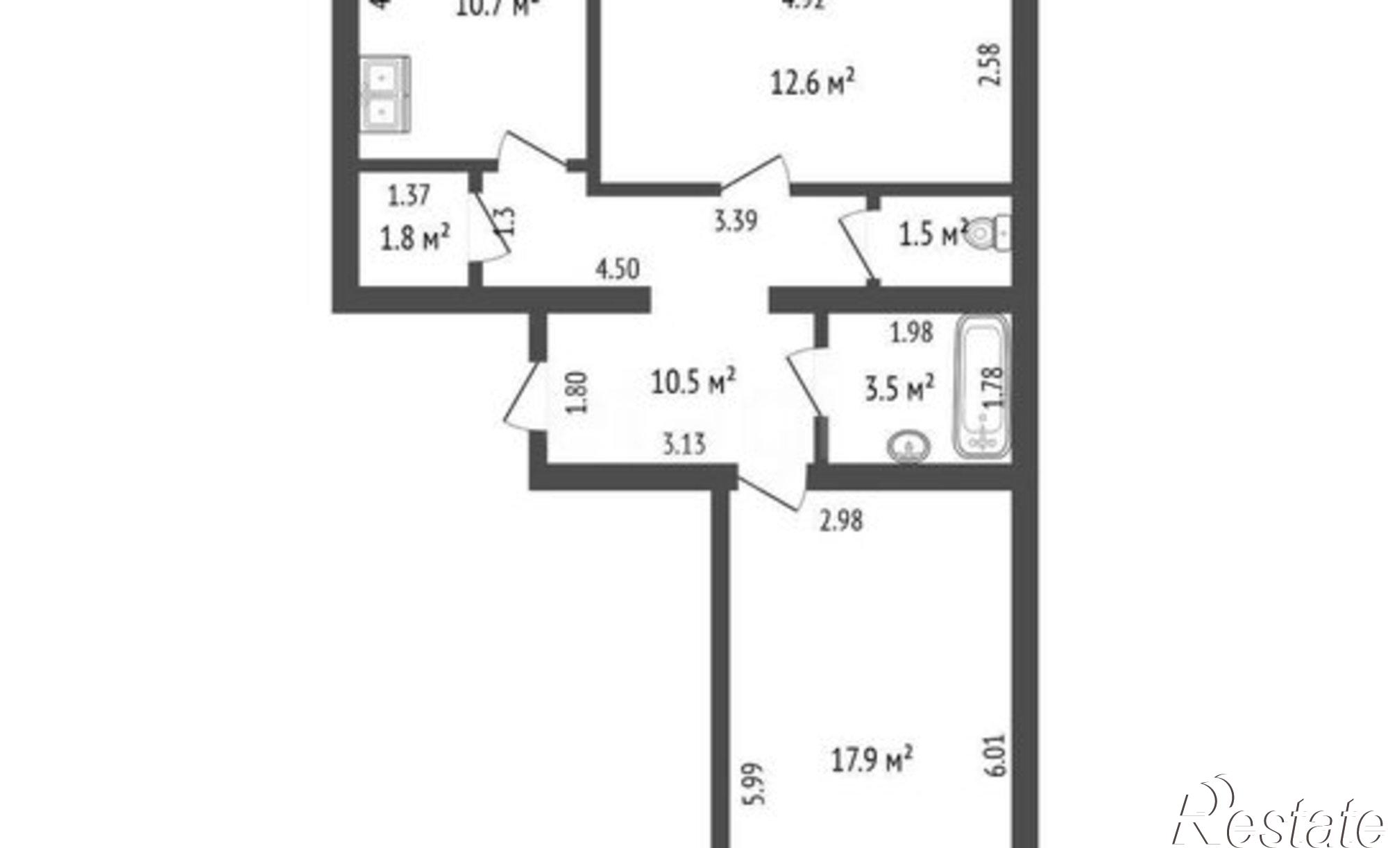 Купить квартиру за 5 190 000 рублей на ул Артема, 100