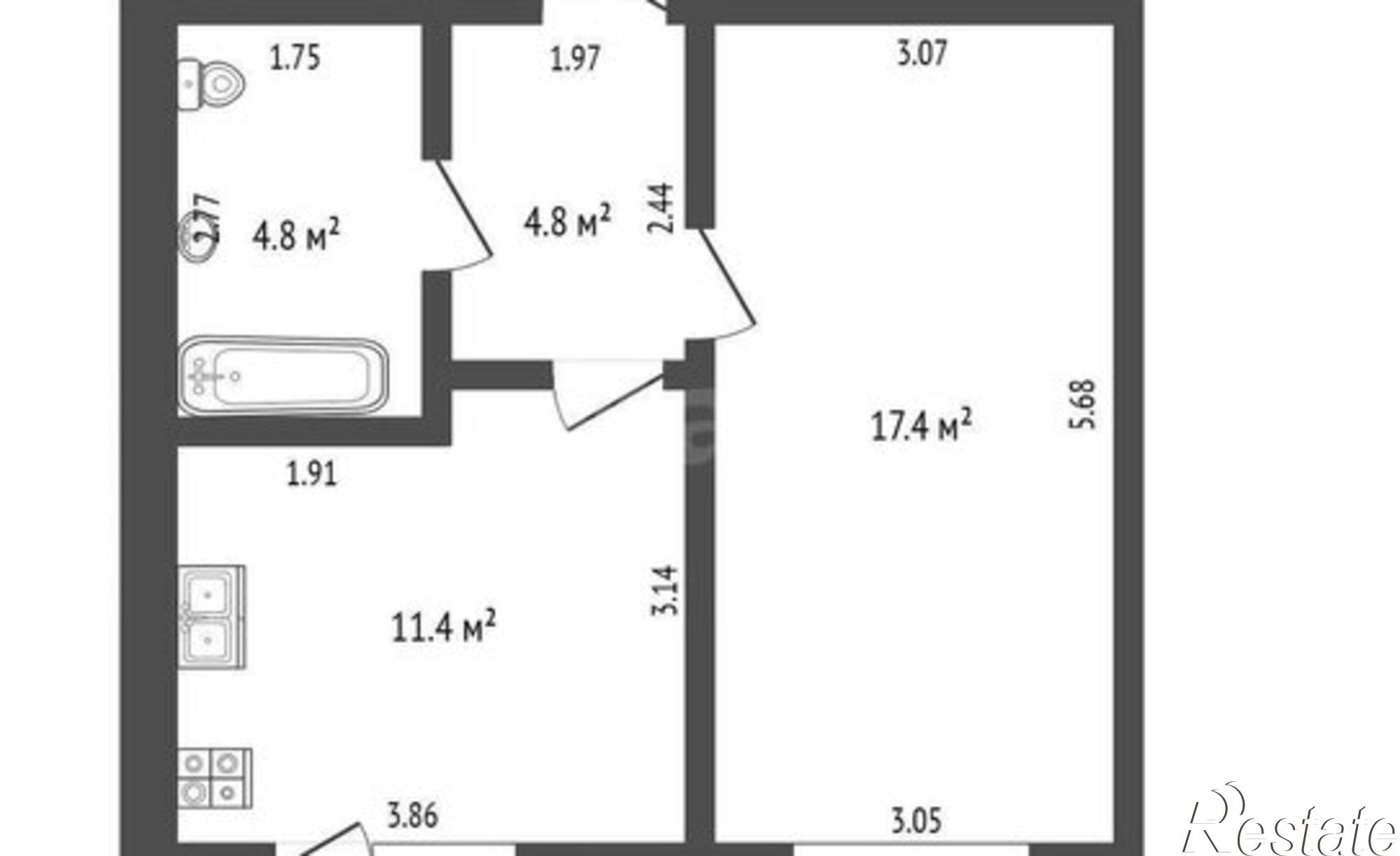 Купить квартиру за 4 880 000 рублей на пр-кт Октября, 95