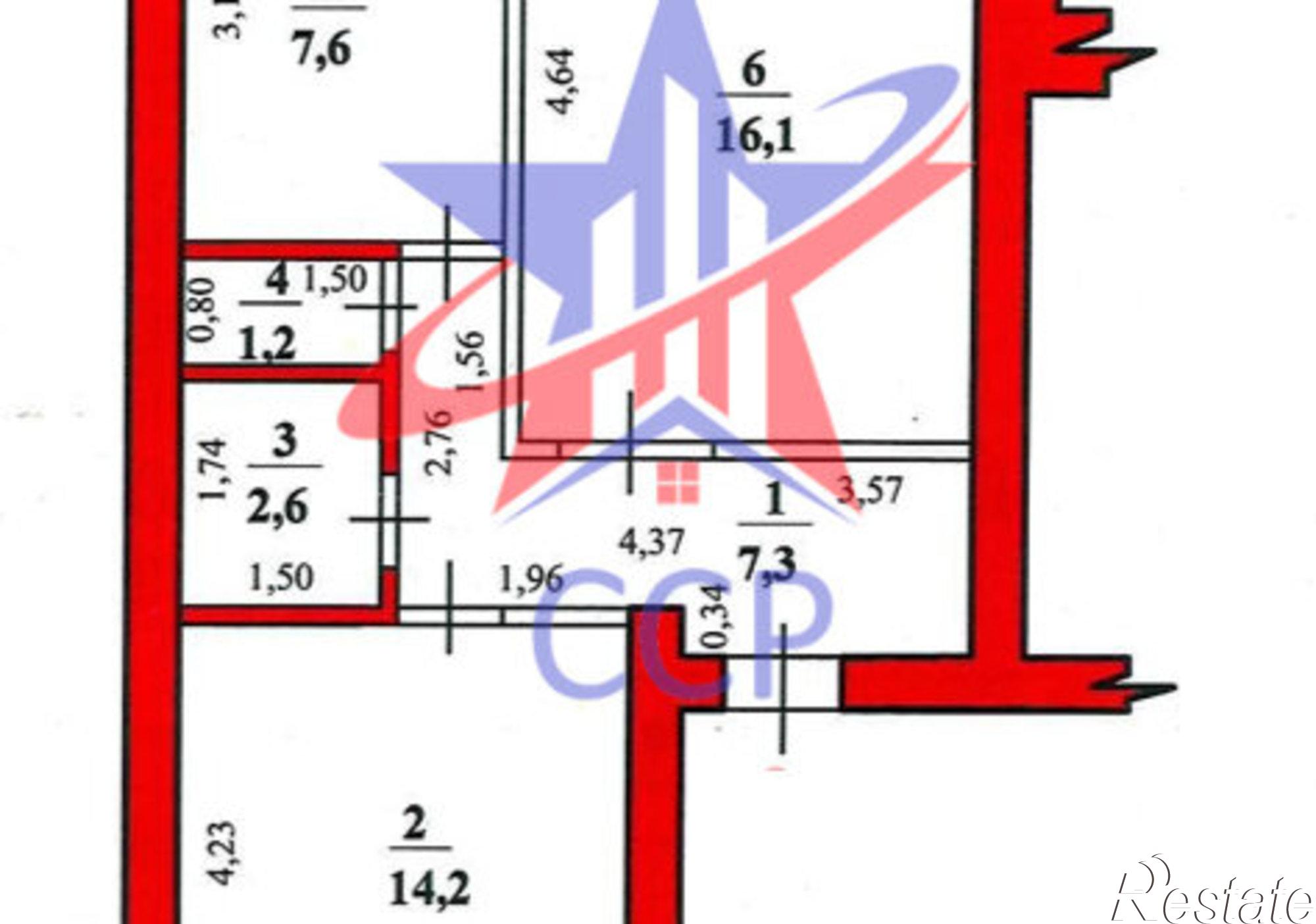 Купить квартиру за 3 500 000 рублей на Железнодорожная улица, 52