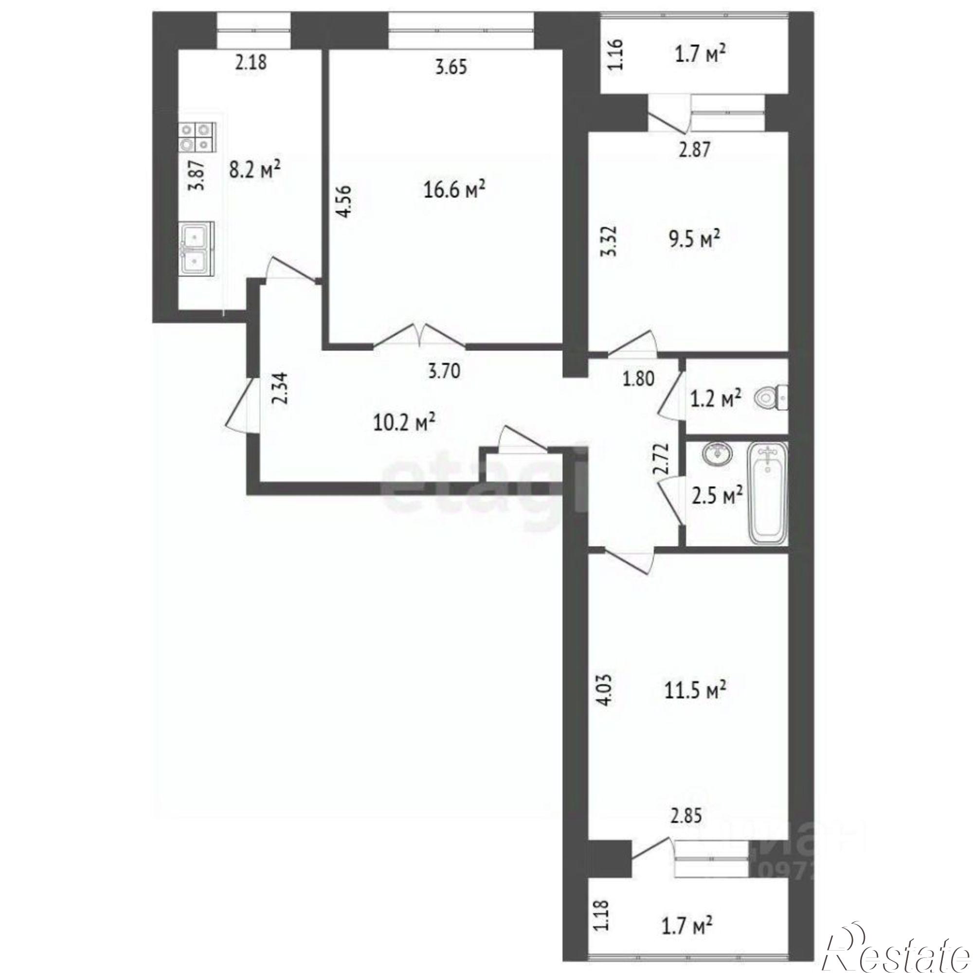 Купить квартиру за 4 150 000 рублей на ул Сакко и Ванцетти, 63