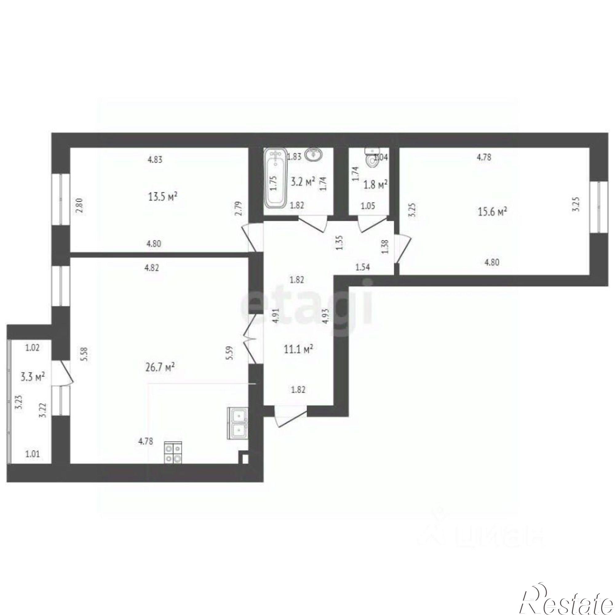 Купить квартиру за 9 500 000 рублей на пр-кт Октября, 50