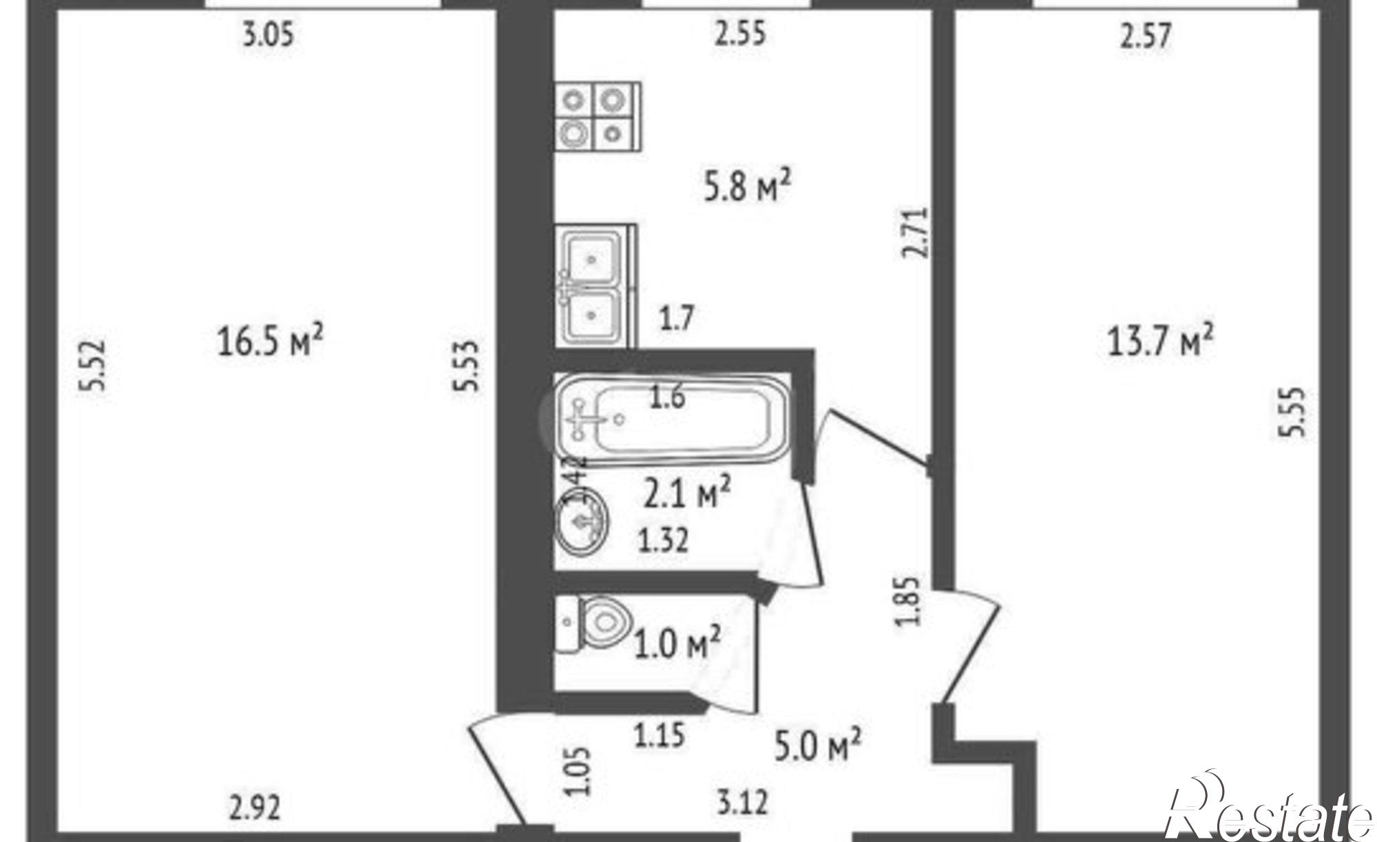 Купить квартиру за 3 300 000 рублей на улица Блюхера, 25