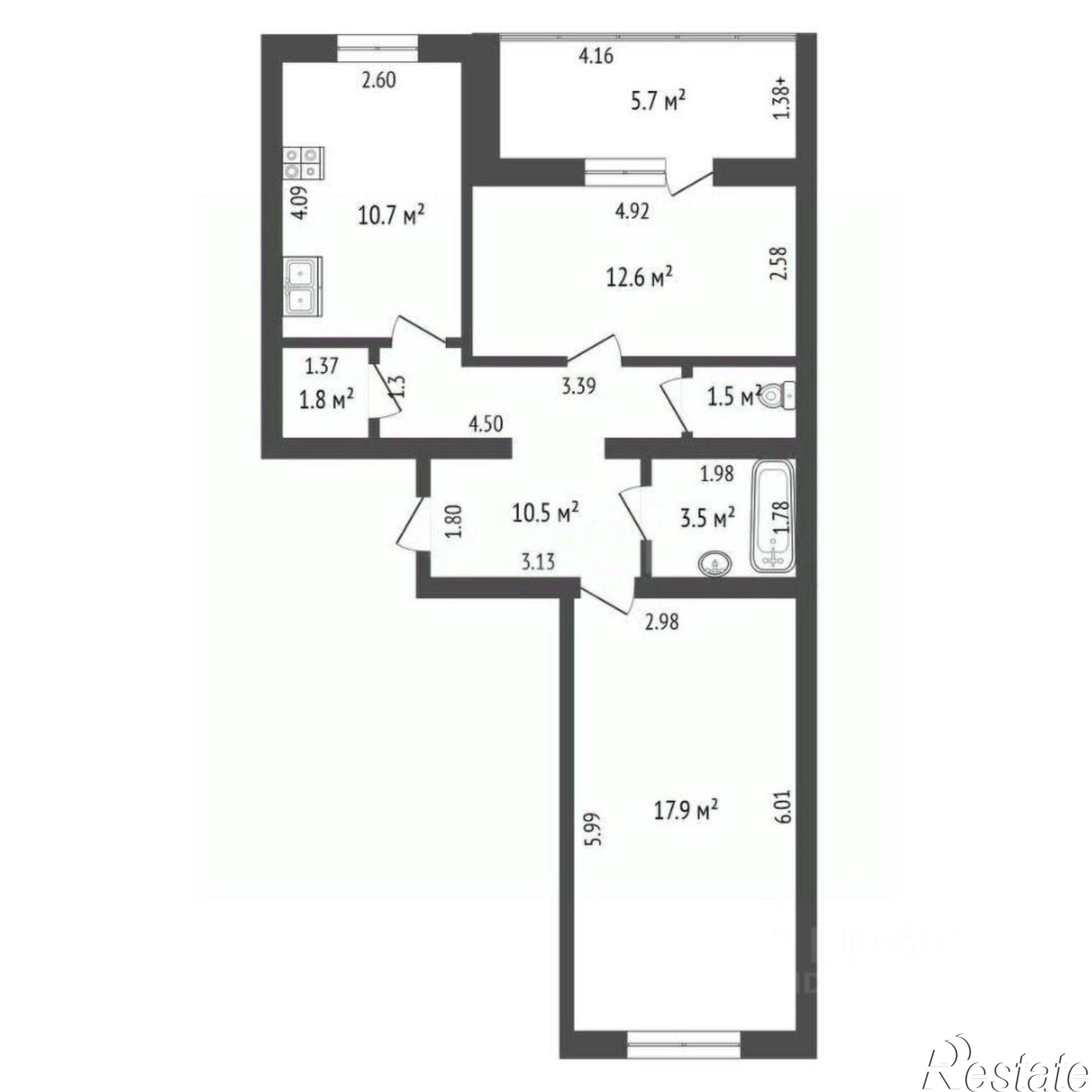 Купить квартиру за 5 190 000 рублей на улица Артёма, 100