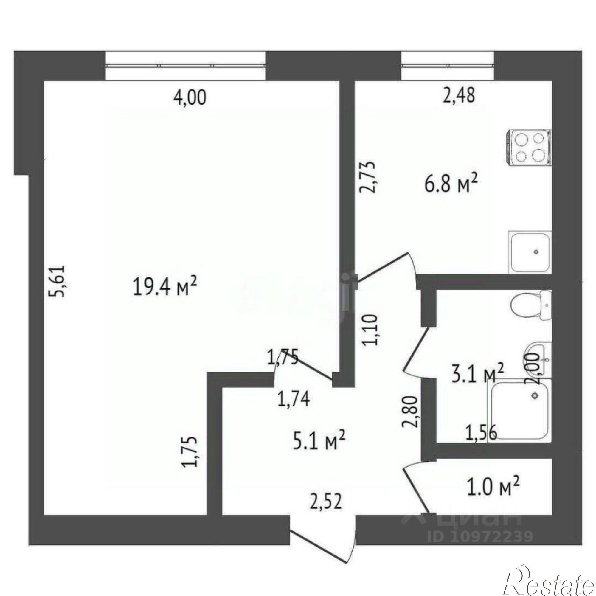 Купить квартиру за 3 370 000 рублей на улица Строителей, 18