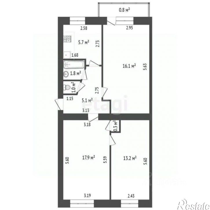 3-комн квартира ул Худайбердина, 91,  д. 91