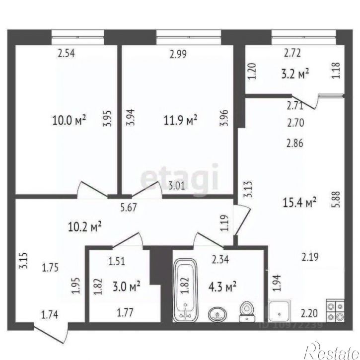 2-комн квартира улица Машиностроителей, 77,  д. 77