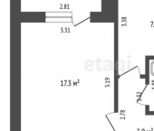 1-комн, 33кв м, этаж 10/12 улица Шафиева, 1