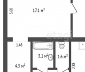 2-комн, 47кв м, этаж 1/2 ул Локомотивная, 12а