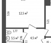 1-комн, 28кв м, этаж 3/9 ул Сазонова, 26